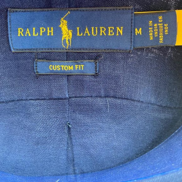 Polo Men's Linen Navy Color Long -Sleeve - Picture 5 of 8